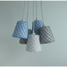 Lustre Pendente Crochê Crie Casa Cinza, Azul e Branco - 3