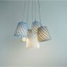 Lustre Pendente Crochê Crie Casa Cinza, Azul e Branco - 4