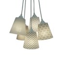 Ver imagem 3 de Lustre Pendente Cacho Quarto Bebê Geométrico Crie Casa Cinza e Branco