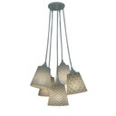 Ver imagem 2 de Lustre Pendente Cacho Quarto Bebê Geométrico Crie Casa Cinza e Branco