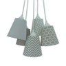 Lustre Pendente Cacho Quarto Bebê Geométrico Crie Casa Cinza e Branco - 1