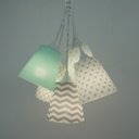 Ver imagem 4 de Lustre Pendente Cacho Quarto Bebê Crie Casa Cinza, Branco e Verde Água