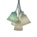 Ver imagem 1 de Lustre Pendente Cacho Quarto Bebê Crie Casa Cinza, Branco e Verde Água