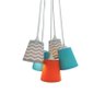 Lustre Pendente Mix Tecidos Bebê Chevron Crie Casa Cinza, Azul e Laranja - 1