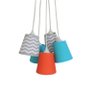 Lustre Pendente Mix Tecidos Bebê Chevron Crie Casa Cinza, Azul e Laranja - 3
