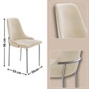 Ver imagem 3 de Sala de Jantar Mesa Selene com 4 Cadeiras Moderna Mobilia Linho Off/cinamomo Imbuia/prata