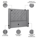 Ver imagem 4 de Cabeceira Casal Queen Cama Box 160cm Louise S06 Linho Cinza - Mpozenato