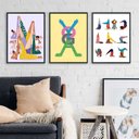 Ver imagem 2 de Composição 3 Quadros Decorativos Yoga 45x34cm - com Vidro:madeira Preta