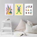 Ver imagem 1 de Composição 3 Quadros Decorativos Yoga 45x34cm - com Vidro:madeira Preta