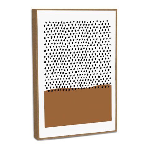 Quadro Decorativo Minimalista Pontos Pretos com Moldura Filete