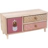 PENÉLOPE CAIXA ORGANIZADORA 15x31x12cm MADEIRA ROSA COM GAVETA - 1