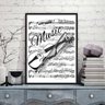 Quadro Decorativo Music Violino 33x24cm - com vidro:Madeira preta - 2