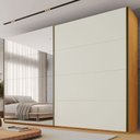 Ver imagem 1 de Guarda Roupa Samara 2 Portas Flutuantes 100 MDF com 01 Espelho - Móveis Europa