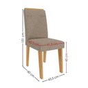 Ver imagem 3 de Kit 2 Cadeiras Estofadas 11058 Linho Nature Bege Molci