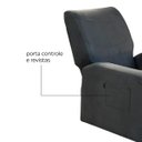 Ver imagem 4 de Poltrona Reclinável Confortável Alpha para Sala Suede: Suede Cinza