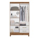 Ver imagem 5 de Guarda Roupa Solteiro 4 Portas 2 Gavetas Chile - Naturale / Branco Naturale / Branco