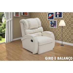 Poltrona Reclinável Imperial Zero Wall com Balanço e Giro Corano:gelo 308
