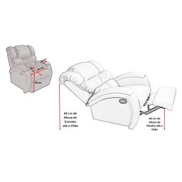 Poltrona Reclinável Imperial Zero Wall com Balanço e Giro Corano:gelo 308 - 7