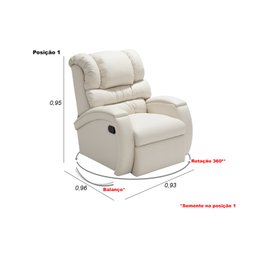 Poltrona Reclinável Imperial Zero Wall com Balanço e Giro Corano:gelo 308 - 2