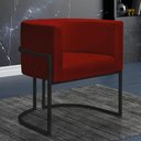 Ver imagem 1 de Poltrona Reforçada Decorativa Sala Nayara Base Ferro Preto Suede Marsala