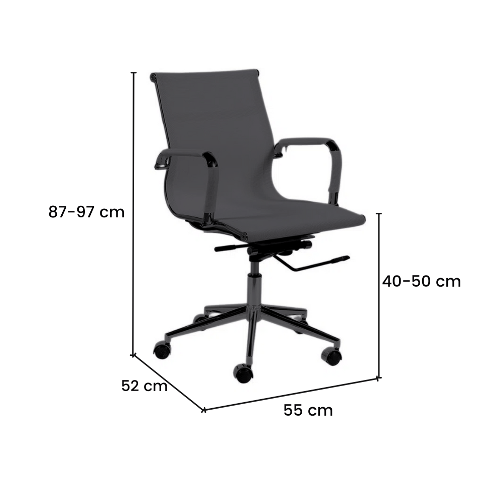 Ver imagem 6 de Kit 2 Cadeiras de Escritório Executiva Giratória Tela Mesh Cobre
