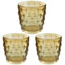 Kit com 3 Porta Vela Decorativo em Vidro Âmbar 7,5 X 7cm - 1