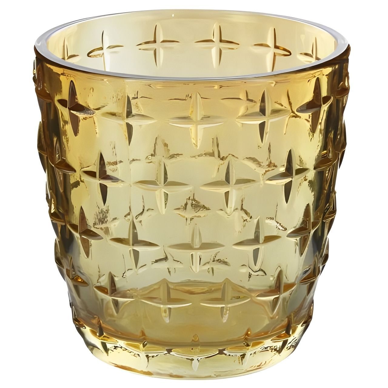 Kit com 3 Porta Vela Decorativo em Vidro Âmbar 7,5 X 7cm - 4