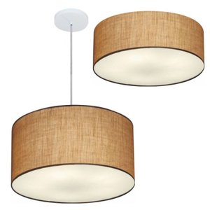 Kit Plafon Cilindrico Md-3005 Pendente Md-4019 Cupula Tec Palha