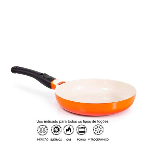 Panela Frigideira Antiaderente Cerâmico Cabo Removível 24 cm - Le Cook
