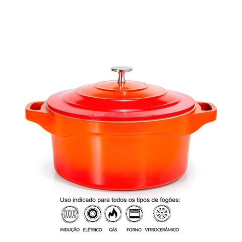 Panela Caçarola Revestimento Antiaderente Cerâmico com Alças de Silicone 20cm - Le Cook