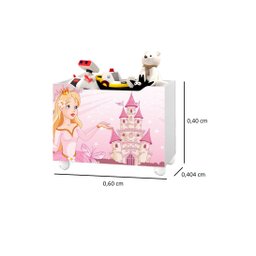 Organizador Baú Infantil Caixa para Brinquedo com Rodízio Multiuso Lara:rosa/princesa - 3