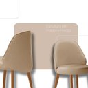 Ver imagem 3 de Mesa de Jantar Suiça 220cm Madeira Tampo Laminado Orgânico Veludo Bege / Imbuia Nat.
