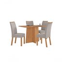 Ver imagem 1 de Conjunto Sala de Jantar Mesa Celebrare 120 4 Lugares Tampo MDF Amêndoa 120cm Móveis Lopas
