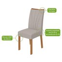 Ver imagem 7 de Conjunto Sala de Jantar Mesa Celebrare 120 4 Lugares Tampo MDF Amêndoa 120cm Móveis Lopas