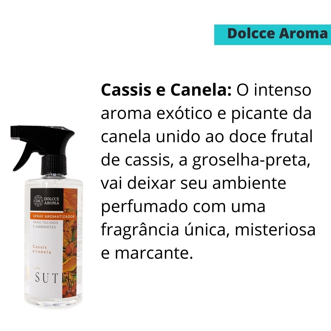 Kit 3 Água Perfumada de Tecidos Dolcce Aroma 500ml Alecrim e Cassis e Canela - 2