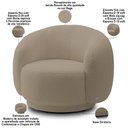 Ver imagem 3 de Kit 02 Poltronas Giratória Orgânica para Sala Living Elodie M05 Bouclê Bege - Lyam Decor