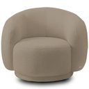 Ver imagem 2 de Kit 02 Poltronas Giratória Orgânica para Sala Living Elodie M05 Bouclê Bege - Lyam Decor