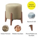 Ver imagem 4 de Kit 2 Puff Decorativo para Sala Redondo Luxo Atenas Veludo:bege