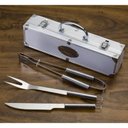 Ver imagem 1 de Kit Churrasco 4 Peças Com Maleta Faca Garfo E Pegador