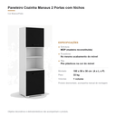 Ver imagem 6 de Paneleiro Cozinha Manaus 2 Portas com Nichos Branco Preto Formimóveis
