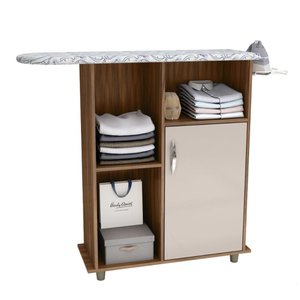Tábua de Passar Roupa Miami com 1 Porta e Nicho Freijo/baunilha
