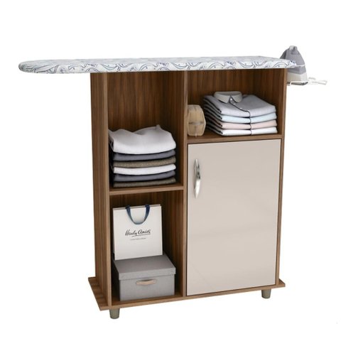 Tábua de Passar Roupa Miami com 1 Porta e Nicho Freijo/baunilha