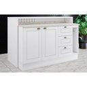 Ver imagem 1 de Bancada Ilha Cozinha Gourmet Americana C/ 2 Portas e 3 Gavetas 145cm Branco - Henn