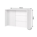 Ver imagem 3 de Bancada Ilha Cozinha Gourmet Americana C/ 2 Portas e 3 Gavetas 145cm Branco - Henn