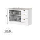 Ver imagem 5 de Bancada Ilha Cozinha Gourmet Americana C/ 2 Portas e 3 Gavetas 145cm Branco - Henn