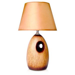 Abajur Brent 46cm Base Ceramica Marron E27 Max 40W Cúpula Tecido Marron