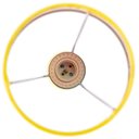 Ver imagem 6 de Abajur Esfera 30cm Base Ceramica Amarela E27 Max 40W Cúpula Tecido Amarelo