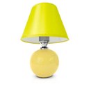 Ver imagem 5 de Abajur Esfera 30cm Base Ceramica Amarela E27 Max 40W Cúpula Tecido Amarelo