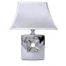 Abajur Oka 51cm Base Ceramica Cromada E27 Max 40W Cúpula Tecido Cromado - 1