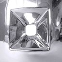 Ver imagem 2 de Abajur Oka 51cm Base Ceramica Cromada E27 Max 40W Cúpula Tecido Cromado